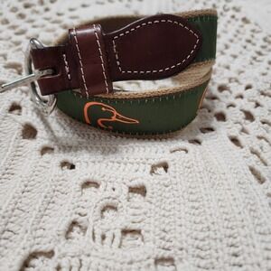 Canvas Duck Themed Leather & Brass Belt Boys Size 22